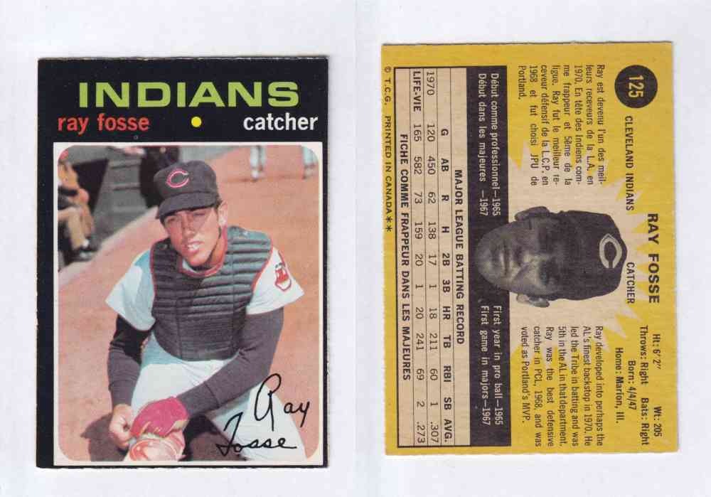 1971 O-PEE-CHEE BASEBALL CARDS #125 R. FOSSE photo 1971 O-PEE-CHEE BASEBALL CARDS #125 R. FOSSE photo