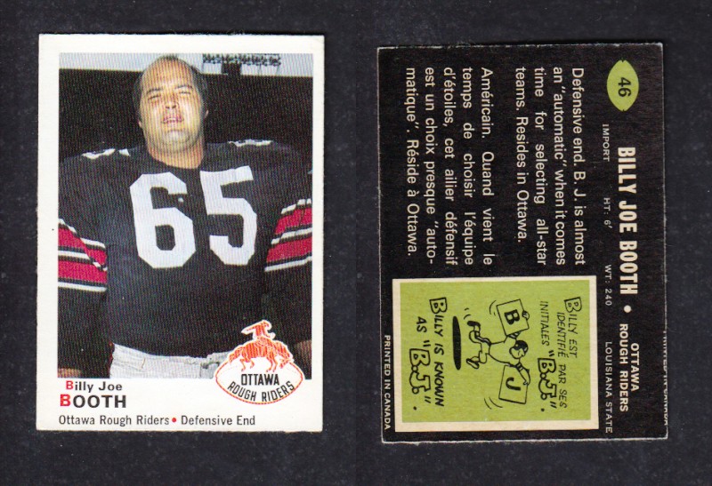 1970 CFL O-PEE-CHEE FOOTBALL CARD #46 B-J BOOTH photo