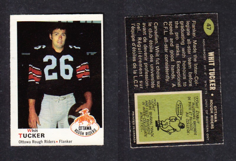 1970 CFL O-PEE-CHEE FOOTBALL CARD #47 W. TUCKER photo