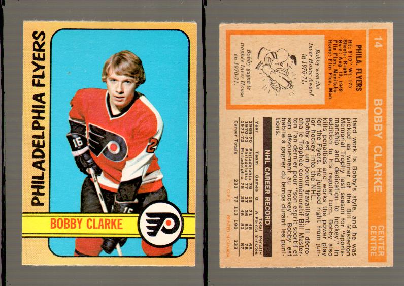 1972-73 O-PEE-CHEE HOCKEY CARD #14 B.CLARKE photo 1972-73 O-PEE-CHEE HOCKEY CARD #14 B.CLARKE photo