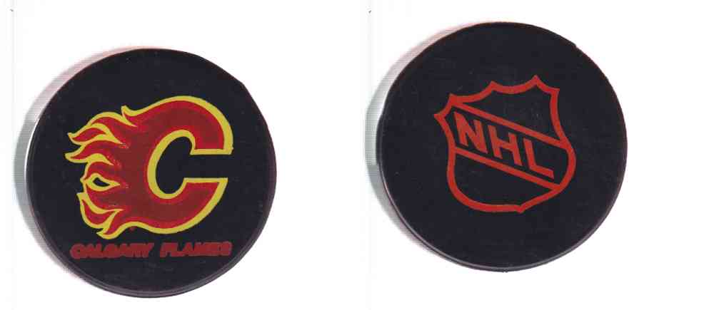 1980'S CZ3 CALGARY FLAMES PUCK photo 1980'S CZ3 CALGARY FLAMES PUCK photo