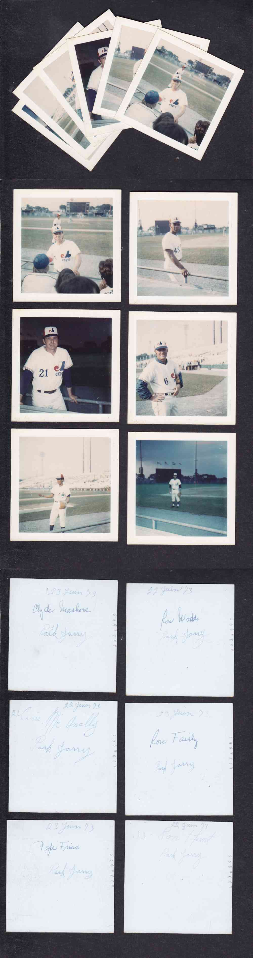 1973 MONTREAL EXPOS ORIGINAL PHOTO COLLECTION OF 6 photo 1973 MONTREAL EXPOS ORIGINAL PHOTO COLLECTION OF 6 photo