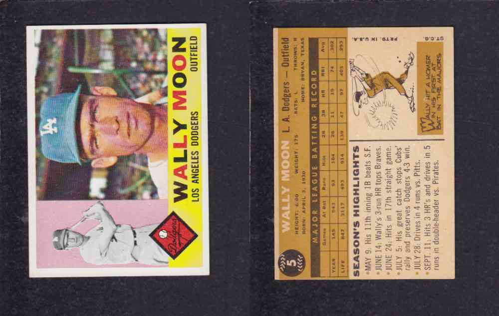 1960 TOPPS BASEBALL CARD #5 W. MOON photo 1960 TOPPS BASEBALL CARD #5 W. MOON photo