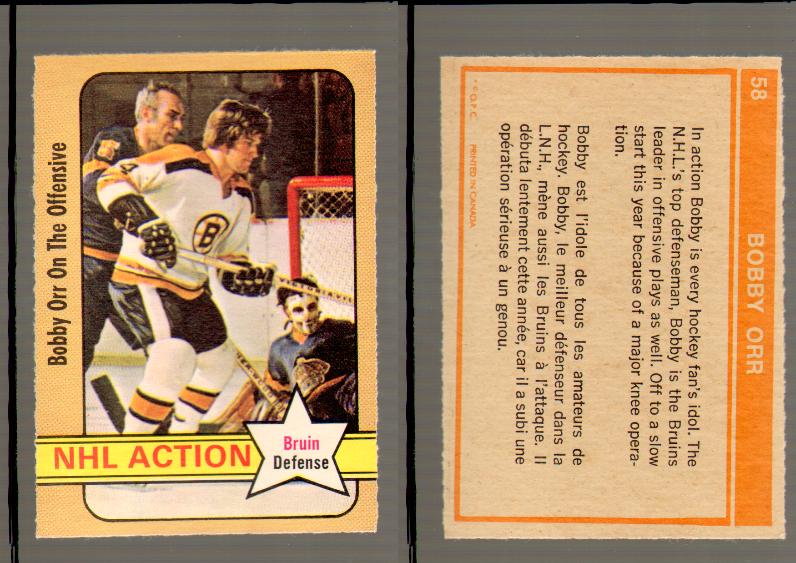 1972-73 O-PEE-CHEE HOCKEY CARD #58 B.ORR IA photo 1972-73 O-PEE-CHEE HOCKEY CARD #58 B.ORR IA photo