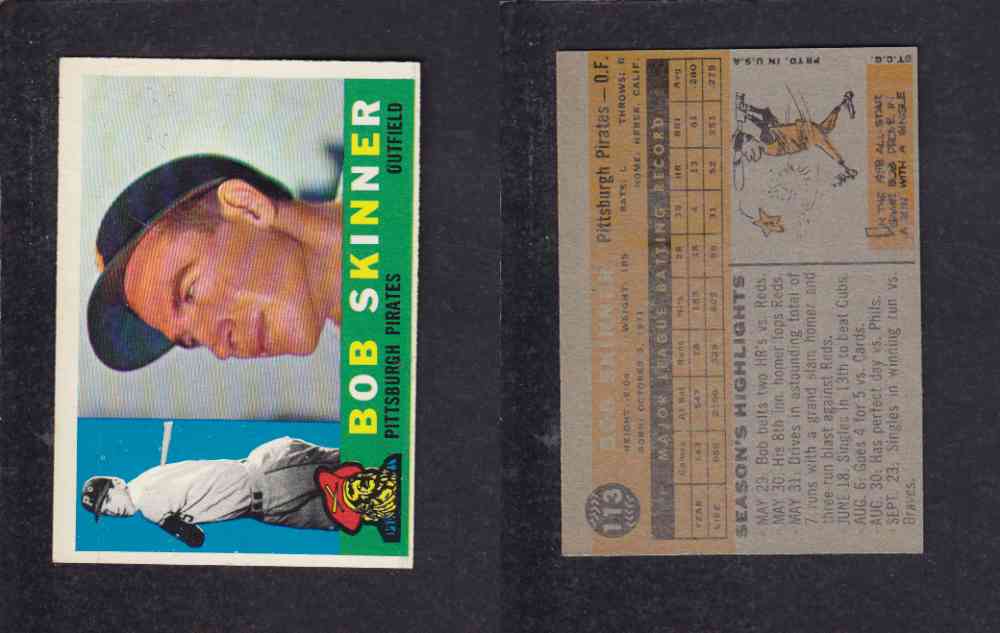 1960 TOPPS BASEBALL CARD #113 B. SKINNER photo 1960 TOPPS BASEBALL CARD #113 B. SKINNER photo