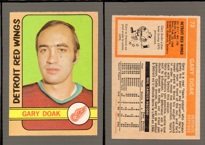 1972-73 O-PEE-CHEE HOCKEY CARD #73 G.DOAK photo
