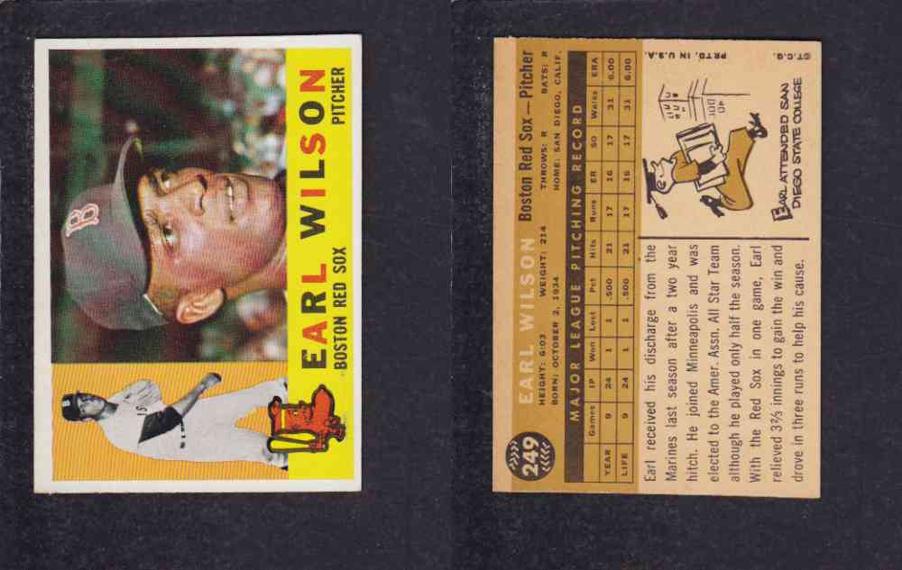 1960 TOPPS BASEBALL CARD #249 E. WILSON photo 1960 TOPPS BASEBALL CARD #249 E. WILSON photo