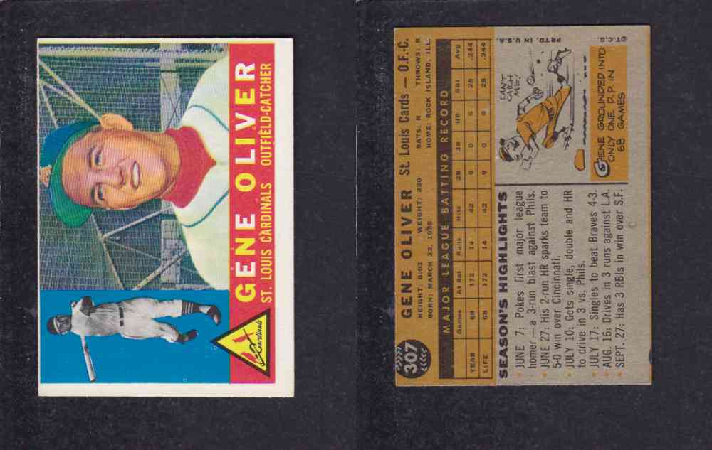 1960 TOPPS BASEBALL CARD #307 G. OLIVER photo 1960 TOPPS BASEBALL CARD #307 G. OLIVER photo