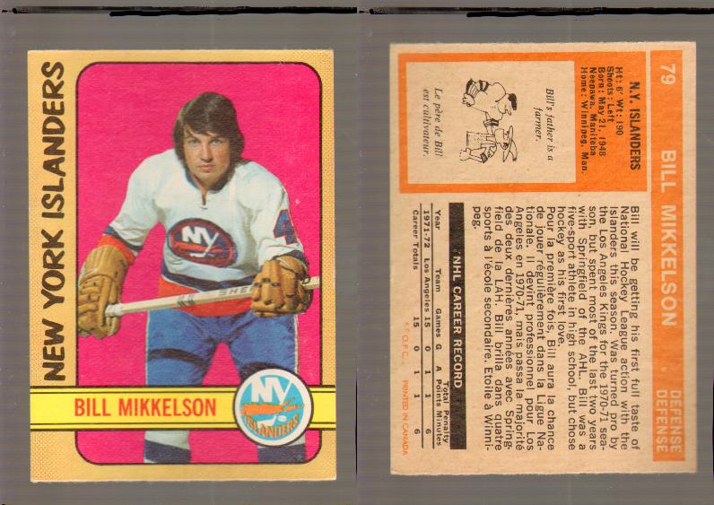 1972-73 O-PEE-CHEE HOCKEY CARD #79 B.MIKKELSON photo