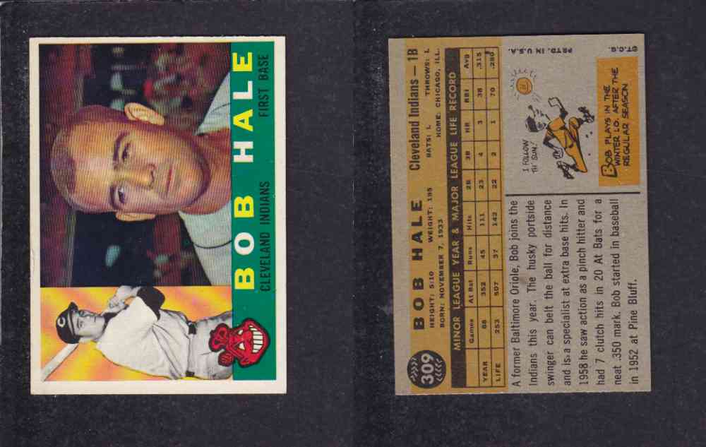 1960 TOPPS BASEBALL CARD #309 B. HALE photo 1960 TOPPS BASEBALL CARD #309 B. HALE photo