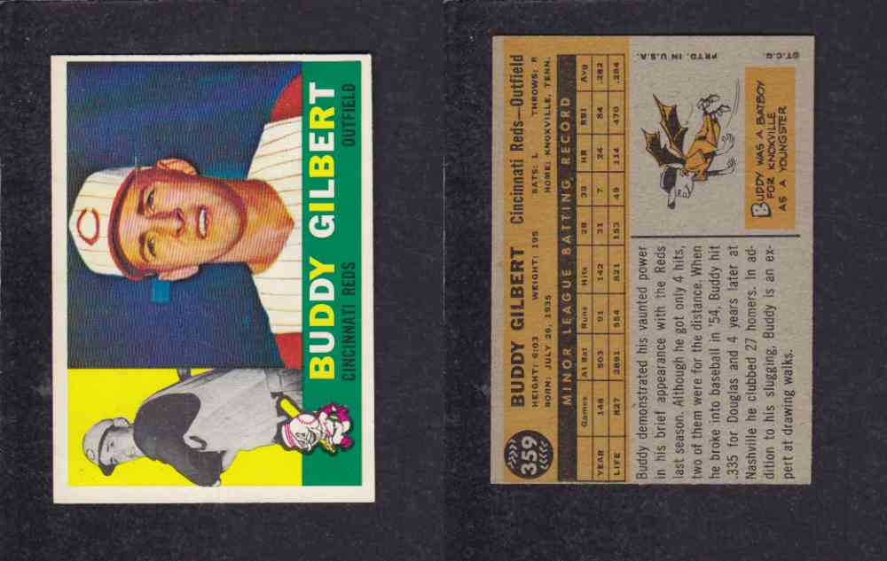 1960 TOPPS BASEBALL CARD #359 B. GILBERT photo 1960 TOPPS BASEBALL CARD #359 B. GILBERT photo
