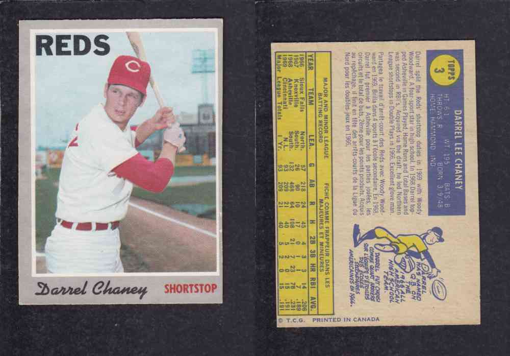 1970 O-PEE-CHEE BASEBALL CARD #3 D. CHANEY photo 1970 O-PEE-CHEE BASEBALL CARD #3 D. CHANEY photo