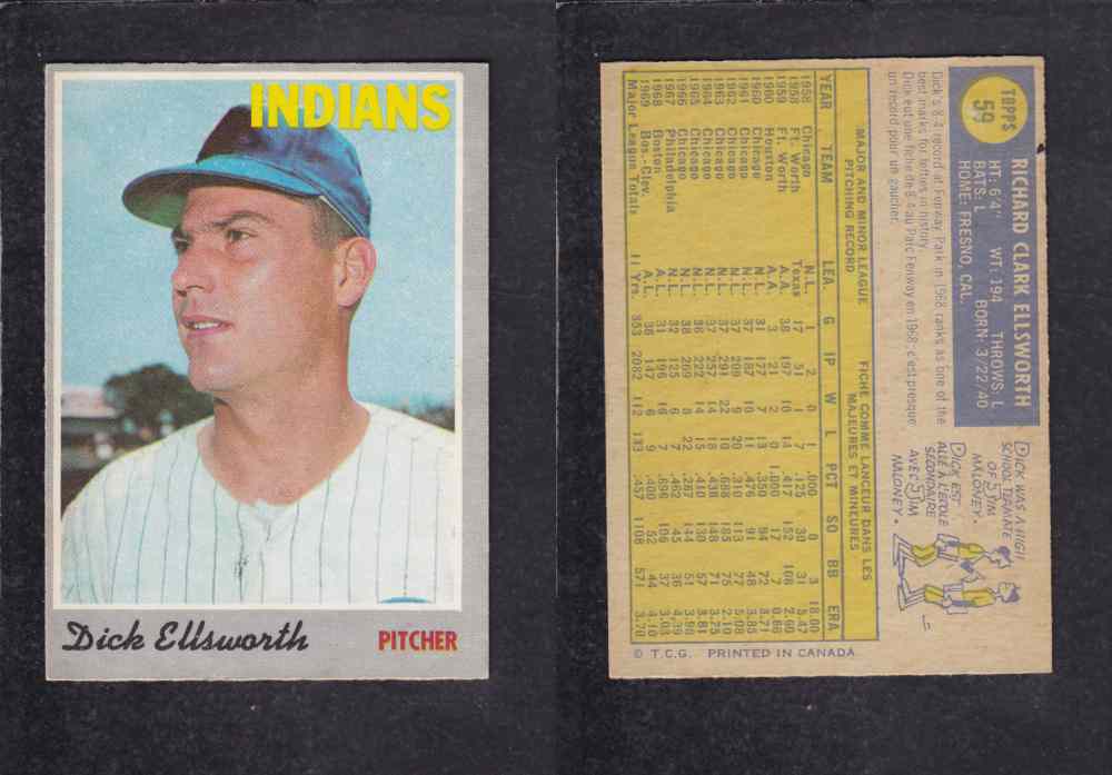 1970 O-PEE-CHEE BASEBALL CARD #59 D. ELLSWORTH photo 1970 O-PEE-CHEE BASEBALL CARD #59 D. ELLSWORTH photo