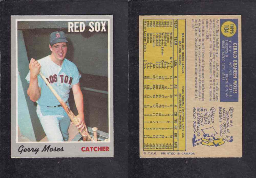 1970 O-PEE-CHEE BASEBALL CARD #104 G. MOSES photo 1970 O-PEE-CHEE BASEBALL CARD #104 G. MOSES photo