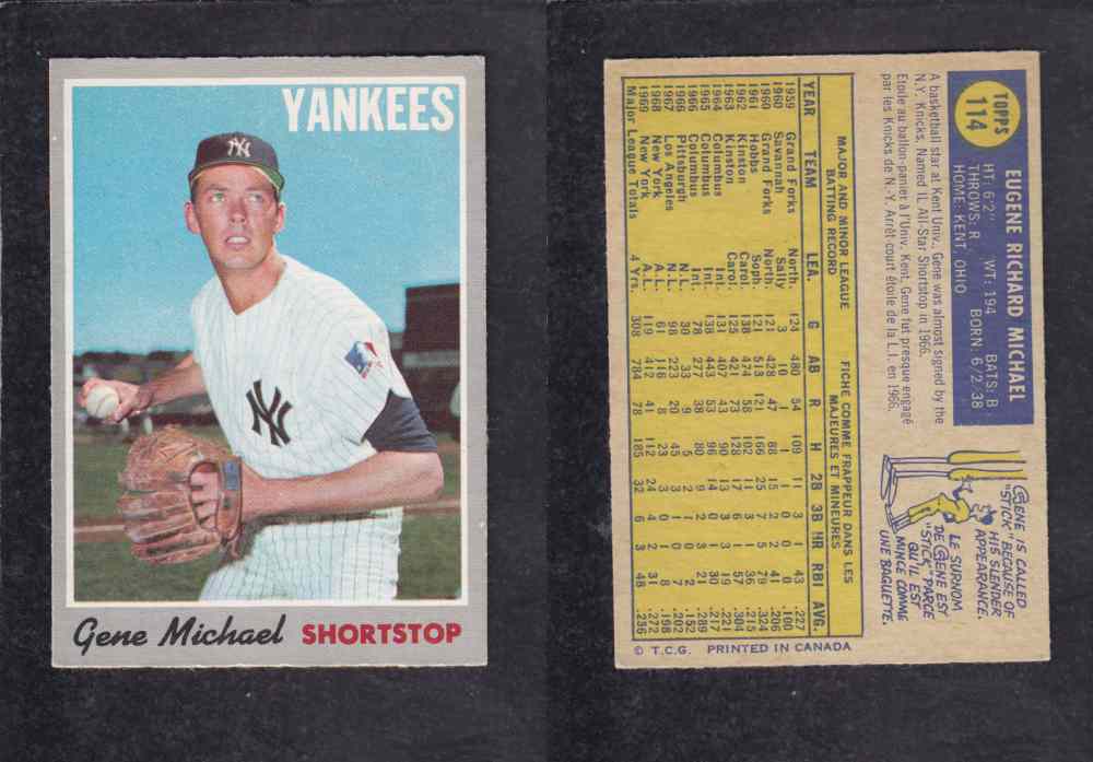 1970 O-PEE-CHEE BASEBALL CARD #114 G. MICHAEL photo 1970 O-PEE-CHEE BASEBALL CARD #114 G. MICHAEL photo