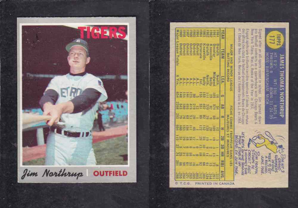 1970 O-PEE-CHEE BASEBALL CARD #177 J. NORTRUP photo 1970 O-PEE-CHEE BASEBALL CARD #177 J. NORTRUP photo