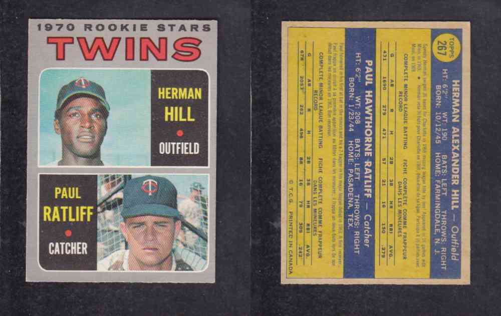 1970 O-PEE-CHEE BASEBALL CARD #267 ROOKIE STARS TWINS photo 1970 O-PEE-CHEE BASEBALL CARD #267 ROOKIE STARS TWINS photo