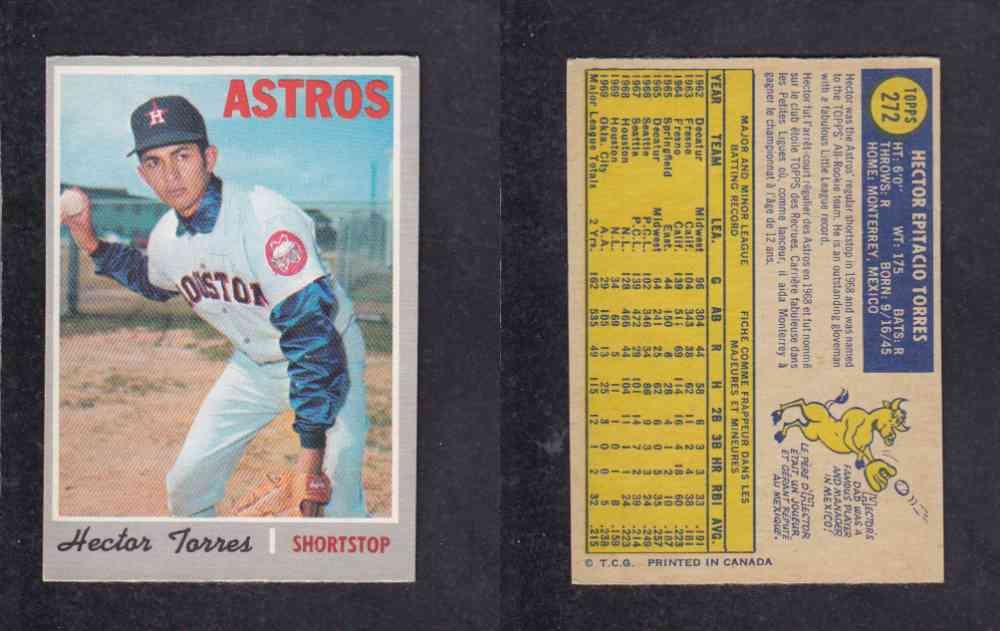 1970 O-PEE-CHEE BASEBALL CARD #272 H. TORRES photo 1970 O-PEE-CHEE BASEBALL CARD #272 H. TORRES photo