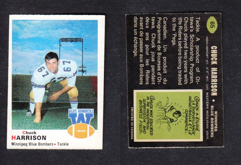 1970 CFL O-PEE-CHEE FOOTBALL CARD #66 C. HARRISON photo 1970 CFL O-PEE-CHEE FOOTBALL CARD #66 C. HARRISON photo