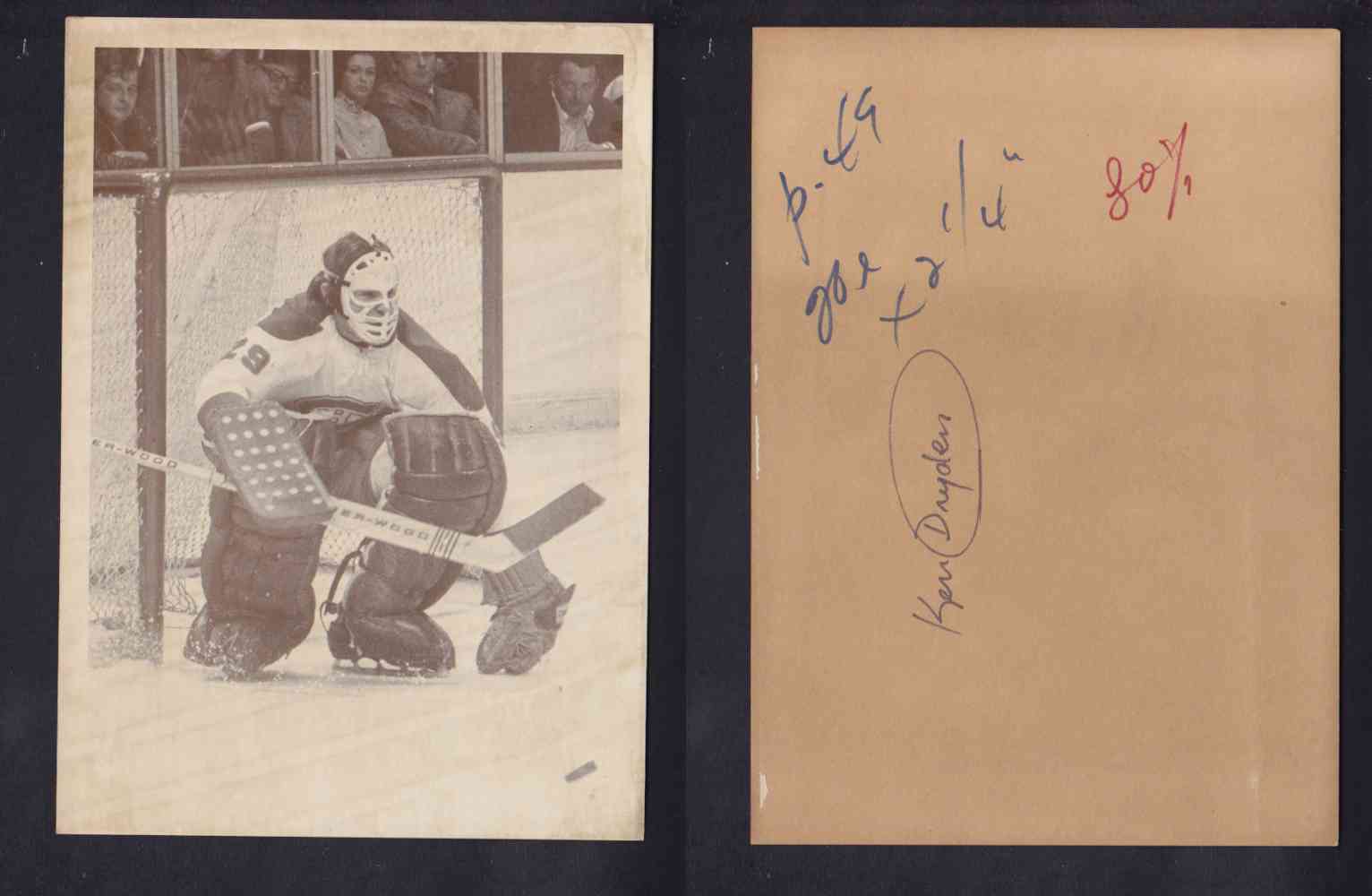 EARLY 1970'S MONTREAL CANADIENS K. DRYDEN PHOTO photo