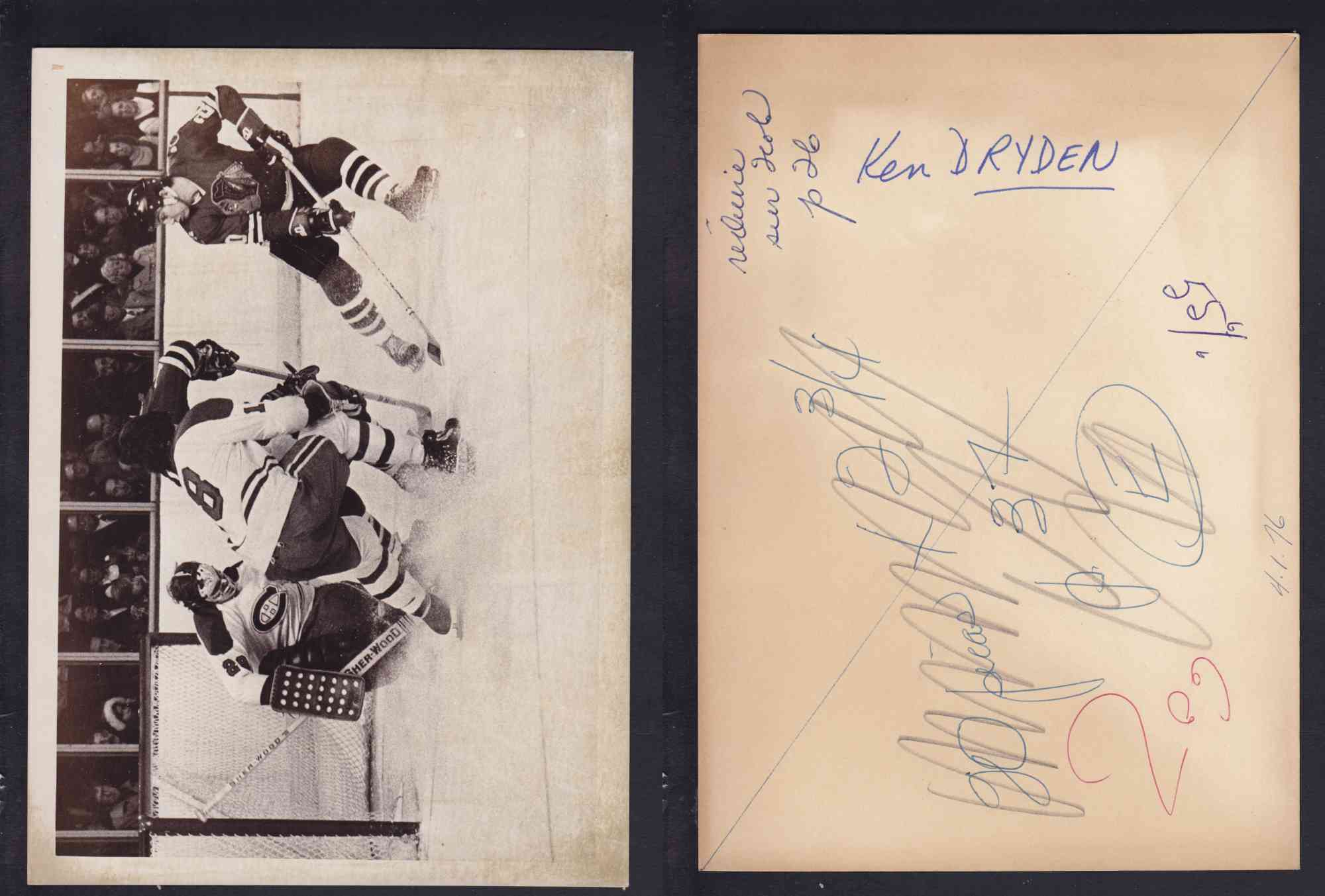 EARLY 1970'S MONTREAL CANADIENS K. DRYDEN PHOTO photo