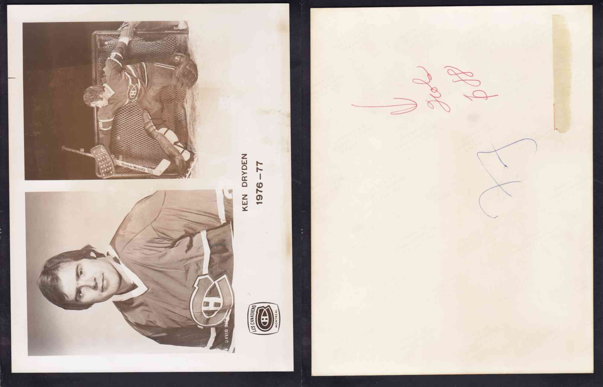 1976-77 MONTREAL CANADIENS K. DRYDEN PHOTO photo 1976-77 MONTREAL CANADIENS K. DRYDEN PHOTO photo