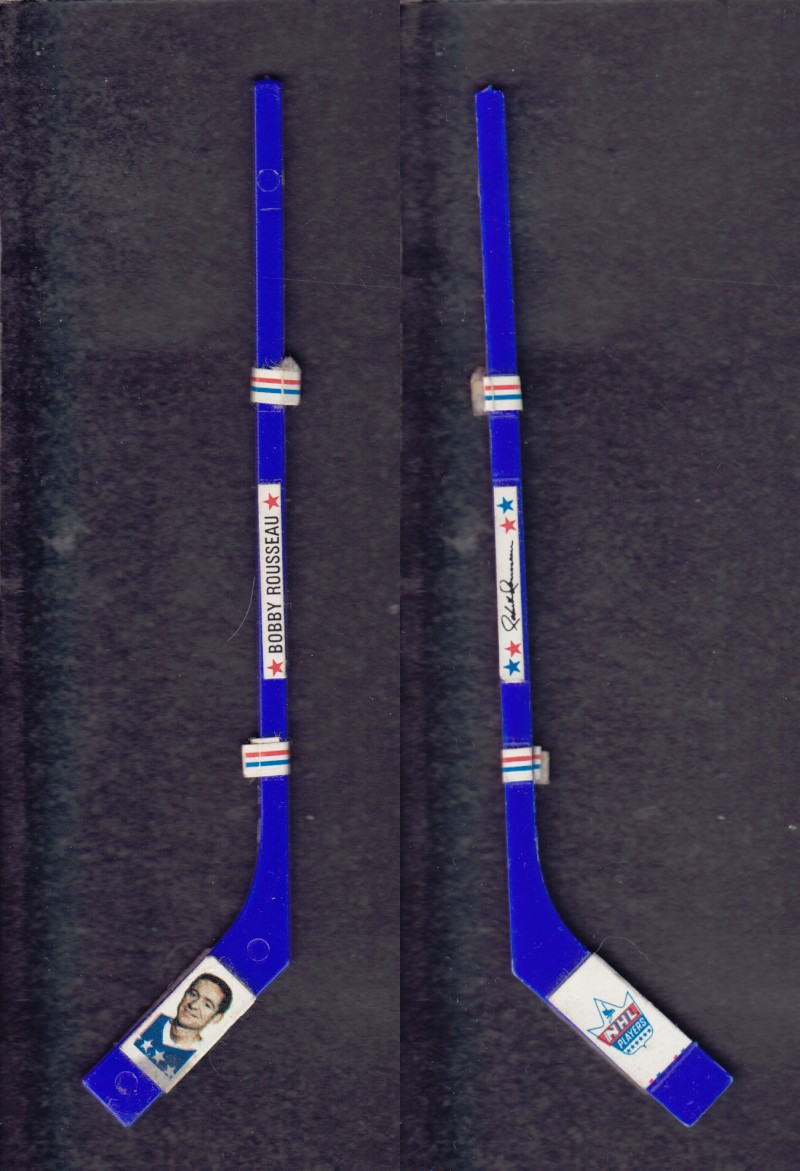 1970-71 POST HOCKEY MINI STICK B. ROUSSEAU photo 1970-71 POST HOCKEY MINI STICK B. ROUSSEAU photo