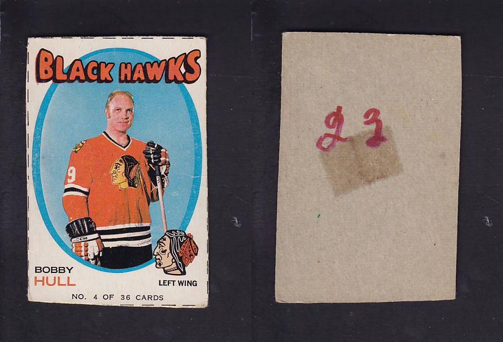 1971-72 BAZOOKA HOCKEY CARD #4 B. HULL photo 1971-72 BAZOOKA HOCKEY CARD #4 B. HULL photo