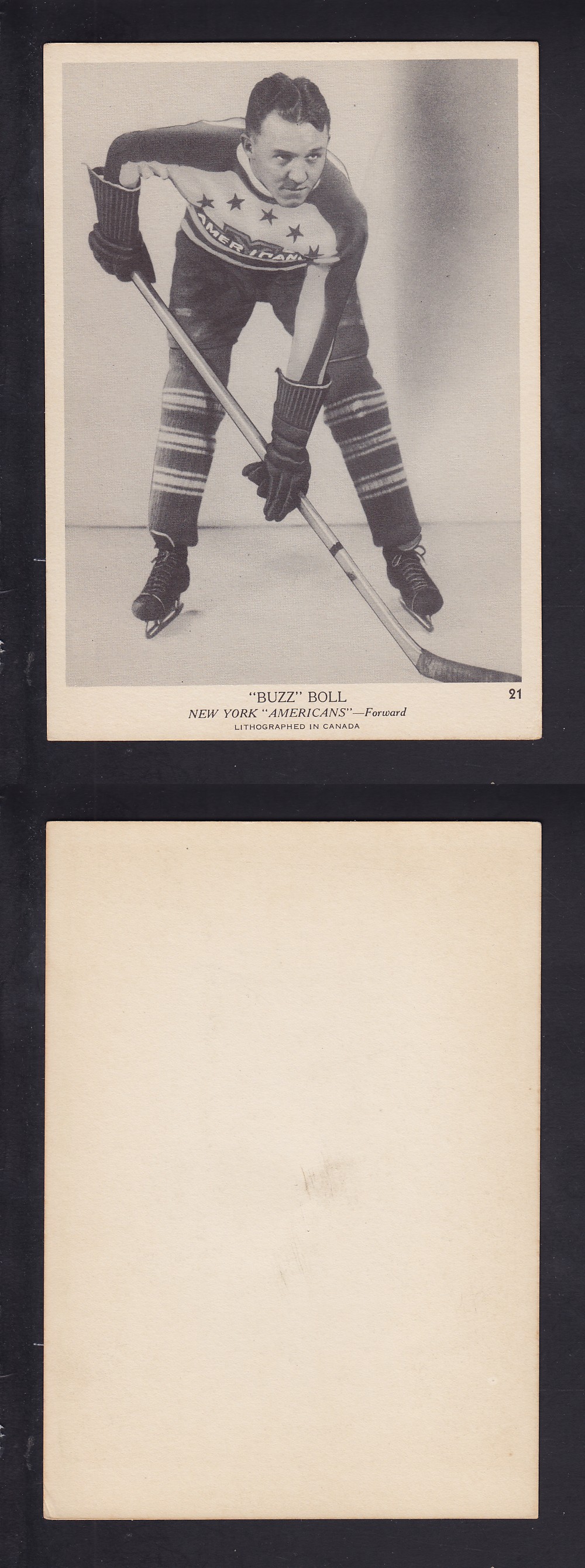 1939-40 O-PEE-CHEE HOCKEY CARD #21 BOLL photo 1939-40 O-PEE-CHEE HOCKEY CARD #21 BOLL photo