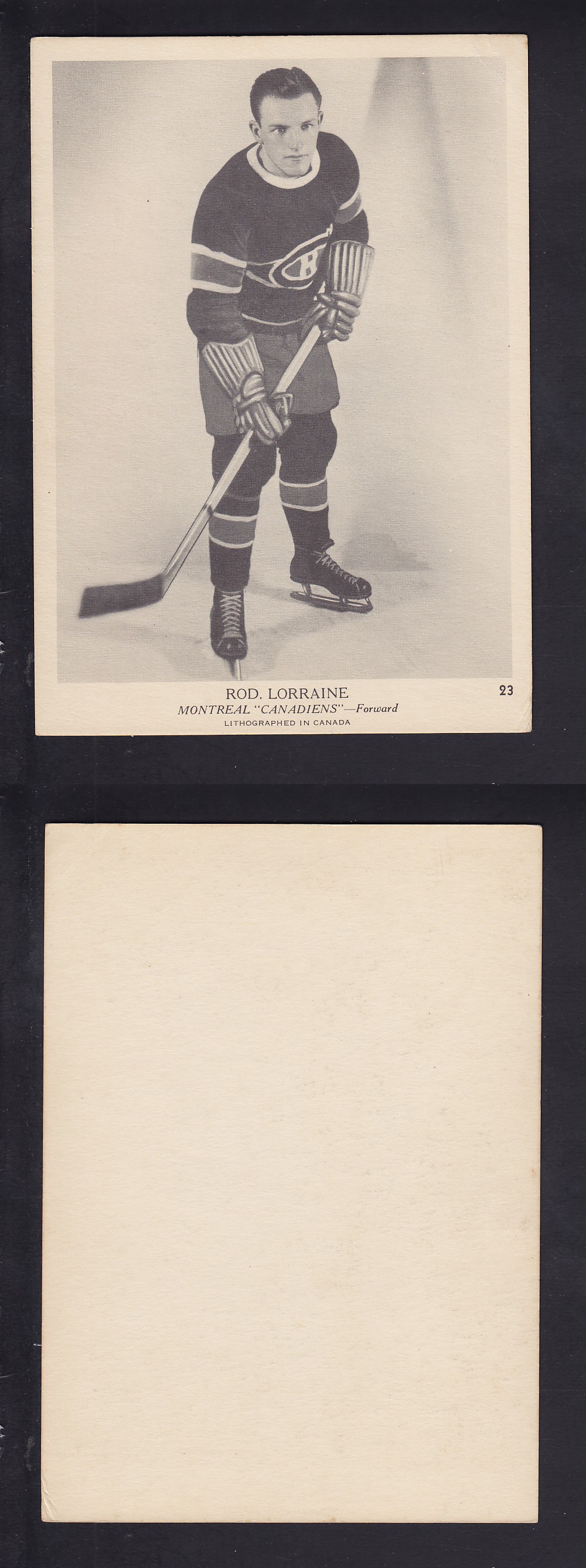 1939-40 O-PEE-CHEE HOCKEY CARD #23 R. LORRAINE photo 1939-40 O-PEE-CHEE HOCKEY CARD #23 R. LORRAINE photo