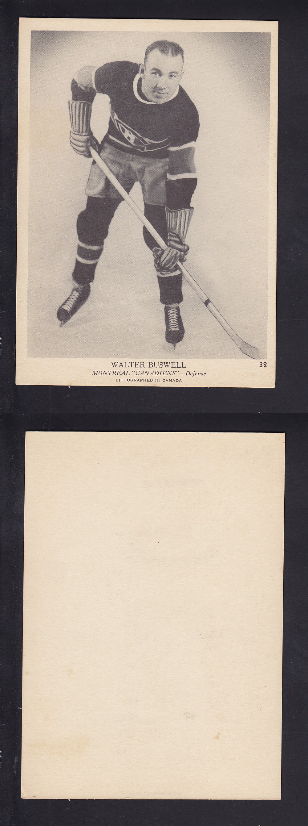 1939-40 O-PEE-CHEE HOCKEY CARD #32 W. BUSWELL photo 1939-40 O-PEE-CHEE HOCKEY CARD #32 W. BUSWELL photo