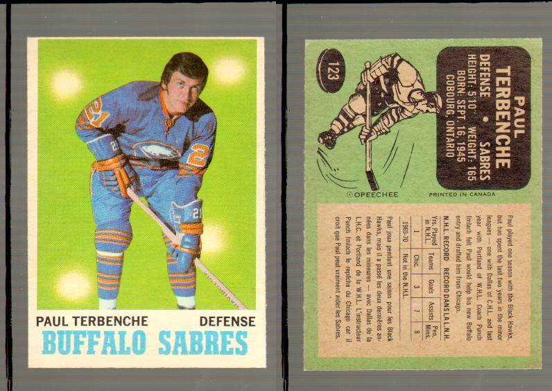 1970-71 O-PEE-CHEE CARD #123 P. TERBENCHE photo 1970-71 O-PEE-CHEE CARD #123 P. TERBENCHE photo