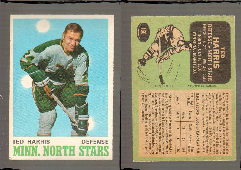 1970-71 O-PEE-CHEE CARD #166 T. HARRIS photo 1970-71 O-PEE-CHEE CARD #166 T. HARRIS photo