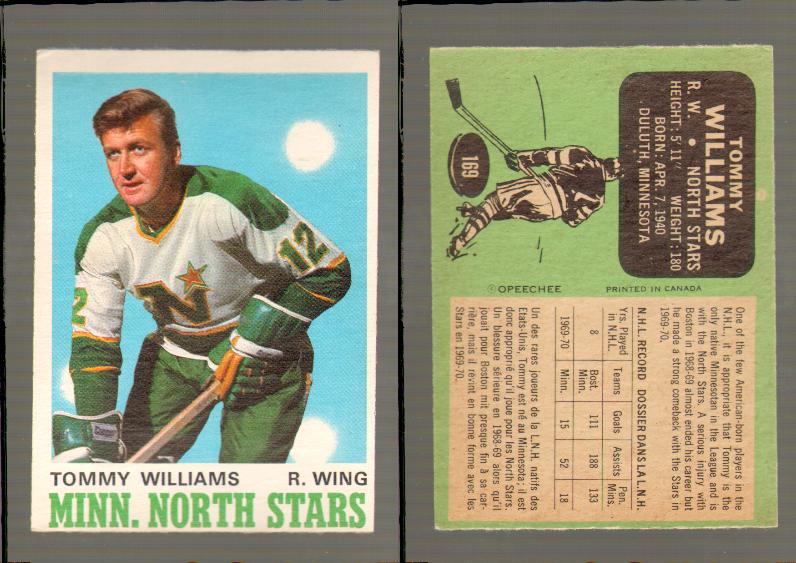 1970-71 O-PEE-CHEE CARD #169 T. WILLIAMS photo 1970-71 O-PEE-CHEE CARD #169 T. WILLIAMS photo