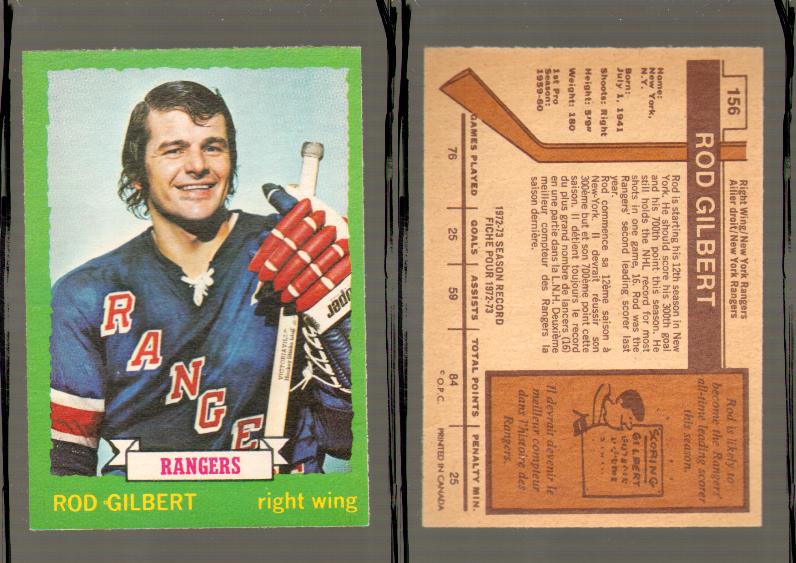 1973-74 O-PEE-CHEE CARD #156 R. GILBERT photo 1973-74 O-PEE-CHEE CARD #156 R. GILBERT photo