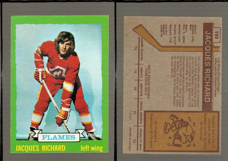 1973-74 O-PEE-CHEE CARD #169 J. RICHARD photo 1973-74 O-PEE-CHEE CARD #169 J. RICHARD photo
