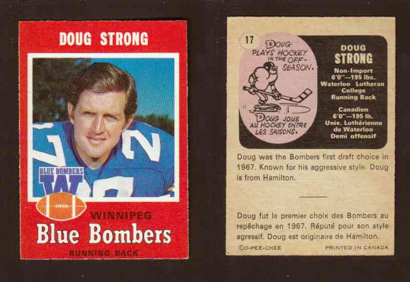1971 CFL O-PEE-CHEE FOOTBALL CARD #17 D. STRONG photo 1971 CFL O-PEE-CHEE FOOTBALL CARD #17 D. STRONG photo