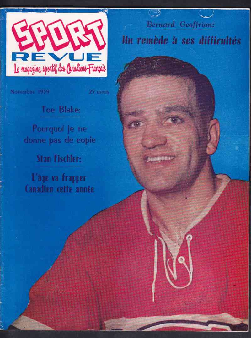1959 LES SPORTS FULL MAGAZINE B.GEOFFRION ON COVER photo 1959 LES SPORTS FULL MAGAZINE B.GEOFFRION ON COVER photo