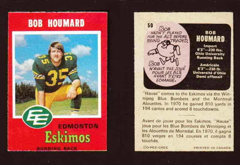 1971 CFL O-PEE-CHEE FOOTBALL CARD #50 B. HOUMARD photo