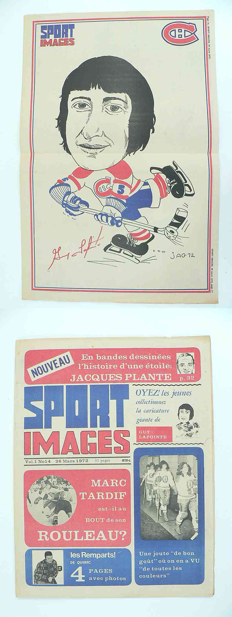1972 SPORT IMAGES FULL MAGAZINE G.LAPOINTE POSTER photo 1972 SPORT IMAGES FULL MAGAZINE G.LAPOINTE POSTER photo
