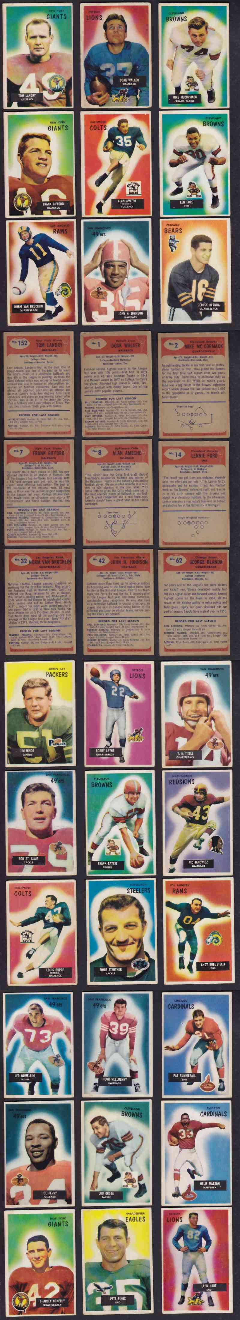 1955 BOWMAN FOOTBALL CARD FULL SET 160/160 photo 1955 BOWMAN FOOTBALL CARD FULL SET 160/160 photo