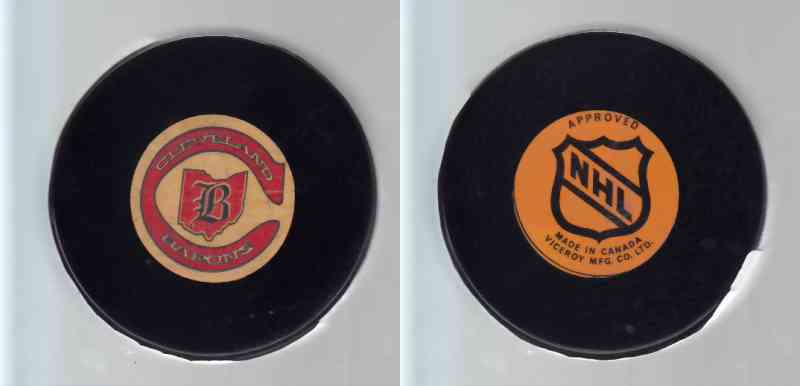 1975-83 NHL VICEROY CLEVELAND BARONS GAME PUCK photo 1975-83 NHL VICEROY CLEVELAND BARONS GAME PUCK photo