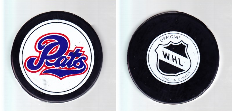 1983-86 WHL GDR REGINA PATS GAME PUCK photo 1983-86 WHL GDR REGINA PATS GAME PUCK photo