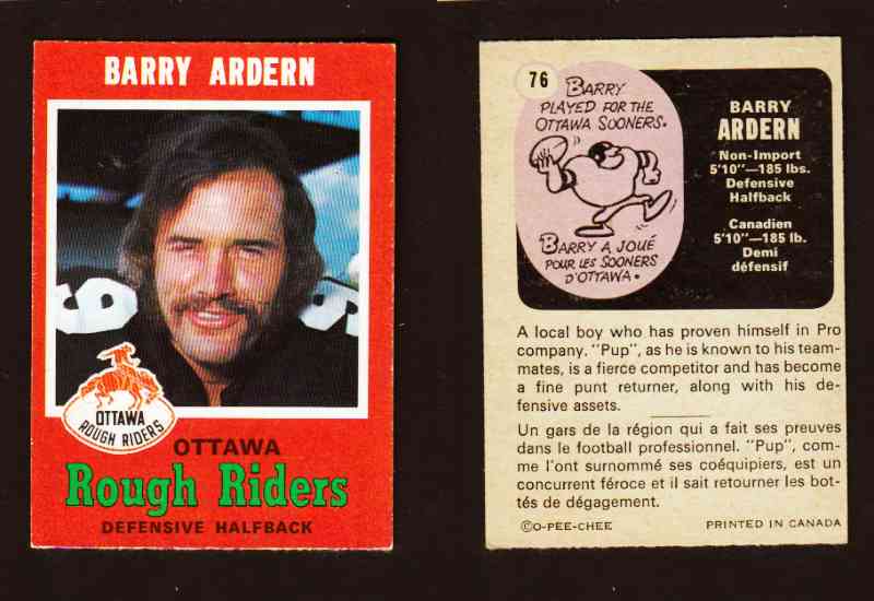 1971 CFL O-PEE-CHEE FOOTBALL CARD #76 B. ARDERN photo 1971 CFL O-PEE-CHEE FOOTBALL CARD #76 B. ARDERN photo