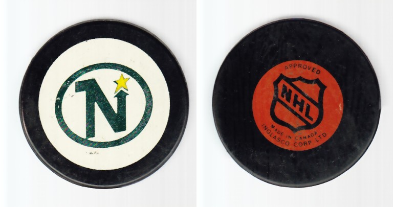 1979-80 NHL BILTRITE MINNESOTA NORTH STARS GAME PUCK photo 1979-80 NHL BILTRITE MINNESOTA NORTH STARS GAME PUCK photo