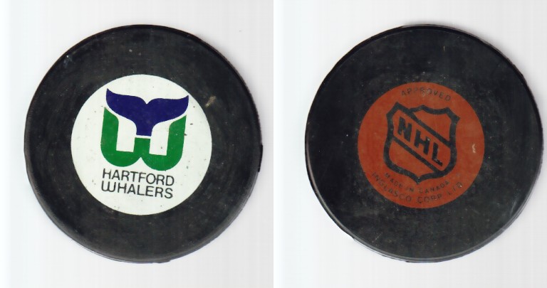 1980-85 NHL VICEROY HARTFORD WHALERS GAME PUCK photo 1980-85 NHL VICEROY HARTFORD WHALERS GAME PUCK photo