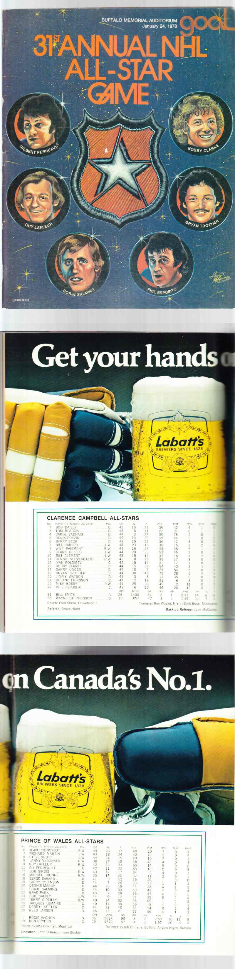 1978 BUFFALO NHL ALL STAR GAME PROGRAM photo 1978 BUFFALO NHL ALL STAR GAME PROGRAM photo