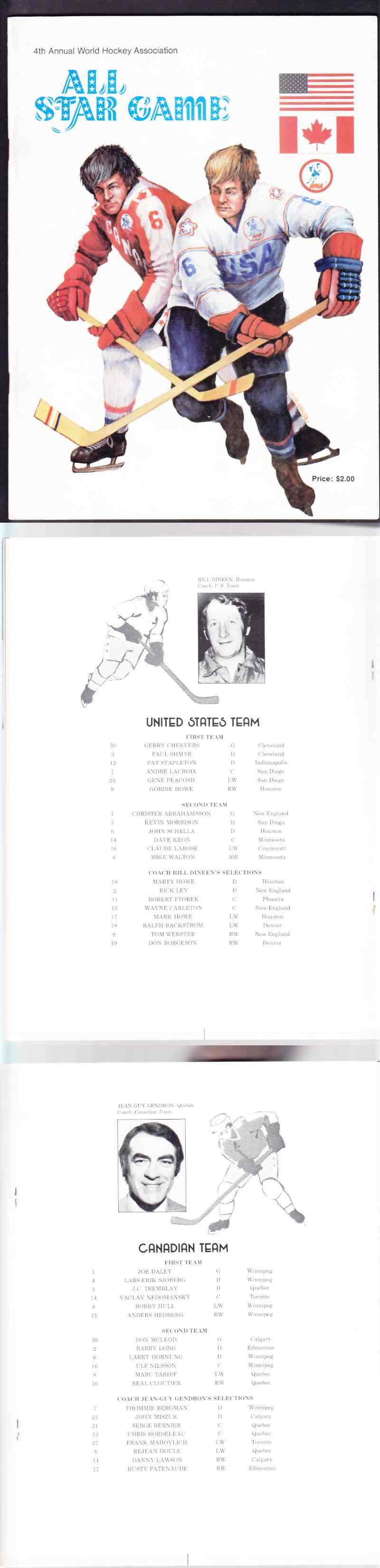 1976 WHA CLEVELAND ALL STAR GAME PROGRAM photo 1976 WHA CLEVELAND ALL STAR GAME PROGRAM photo