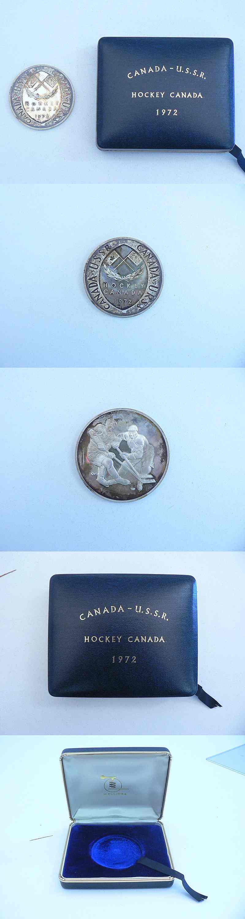1972 CANADA VS URSS SERIES STERLING SILVER MEDAL & BOX photo 1972 CANADA VS URSS SERIES STERLING SILVER MEDAL & BOX photo