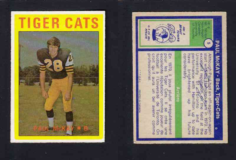 1972 CFL O-PEE-CHEE FOOTBALL CARD #5 P. McKAY photo
